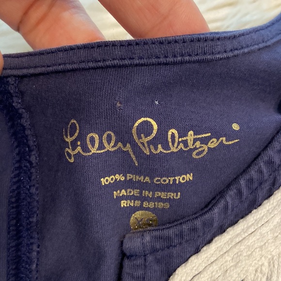 Lilly Pulitzer navy blue dress size XS very good condition 100% Pima cotton - Picture 7 of 12